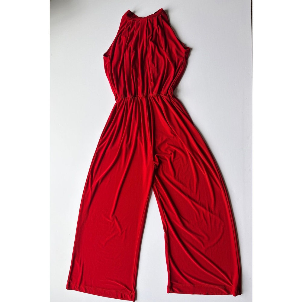 KOH KOH Jumpsuit Women's Red Halter Neck, Wide Leg
